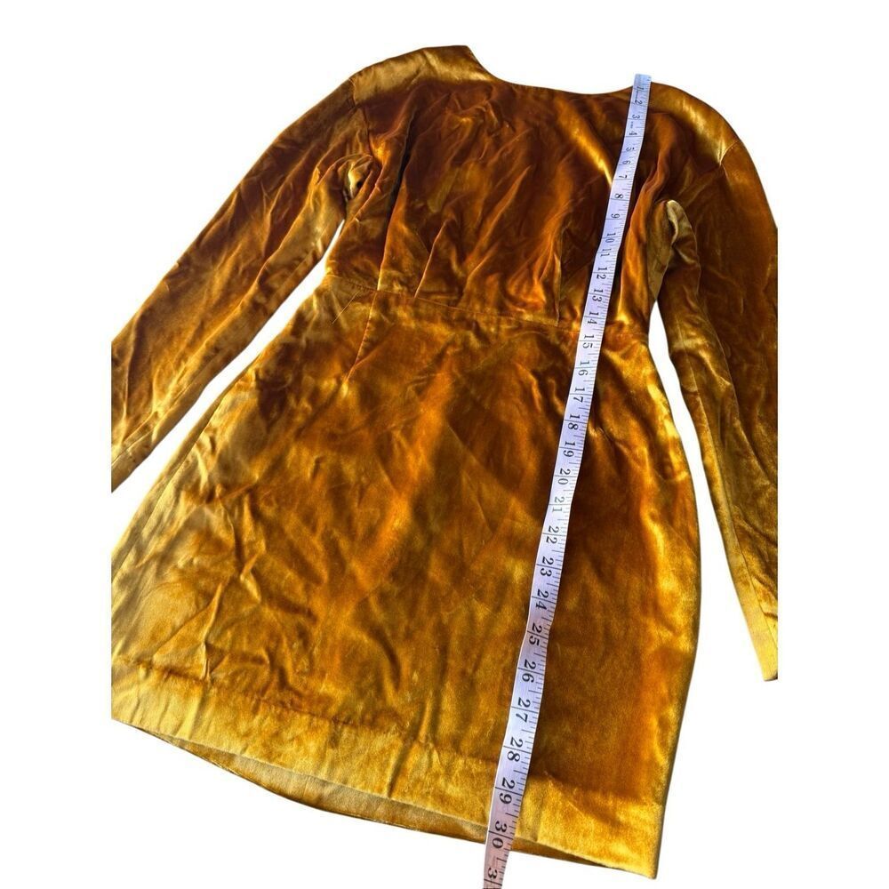 & Other Stories Stockholm Atelier Golden Yellow Velvet Mini Dress Size 0/XS - Picture 8 of 10